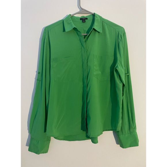 Ann Taylor Tops - Ann Taylor Green Button Down Silk Top